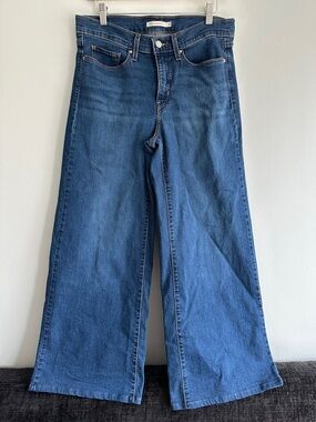 Levi's 318 Shaping Wide-Leg Deep Blue Jeans Size 30